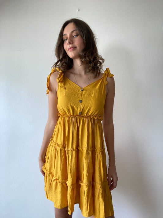 Robe patineuse jaune