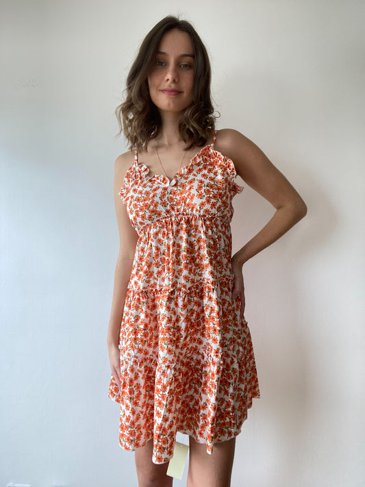 Robe fleurie orange